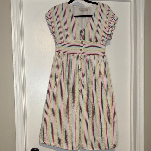 LOFT Dresses & Skirts - LOFT Multicolor Striped Casual Dress